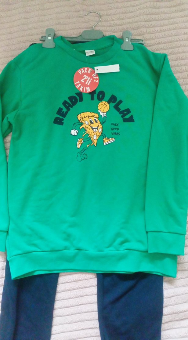 Erkek Çocuk Renkli Baskılı Sweatshirt ve Eşofman - Görsel 3