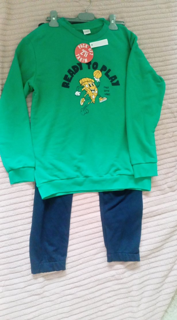 Erkek Çocuk Renkli Baskılı Sweatshirt ve Eşofman - Görsel 2