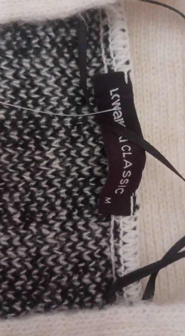 Kadın Beyaz Siyah Uzun Kollu Örgü Hırka - Görsel 5