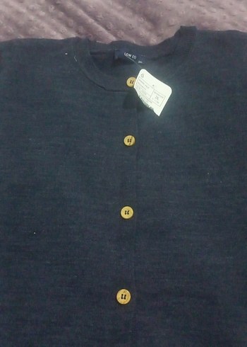 Lacivert Düğmeli Kadın Yün Kazak - Görsel 4