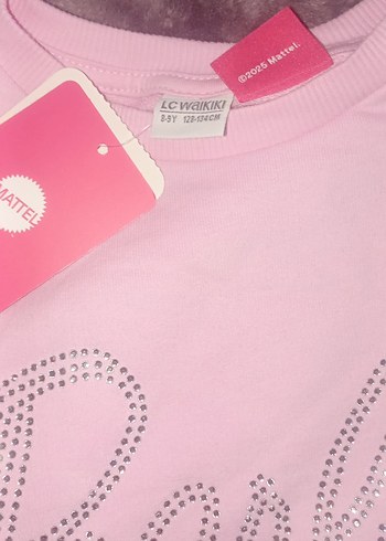 Pembe Barbie Payetli Kız Sweatshirt - Görsel 3