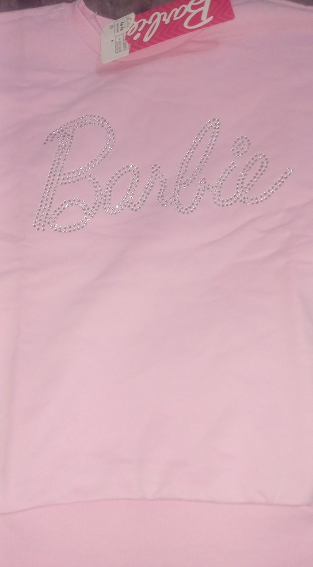 Pembe Barbie Payetli Kız Sweatshirt - Görsel 2
