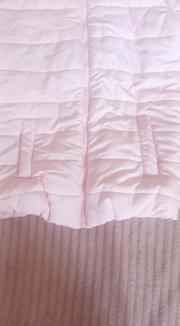 Kürklü Kapüşonlu Pembe Kız Çocuk Mont - Görsel 3