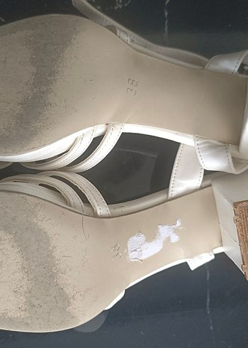 37 Beden Marjin Beyaz Dolgu Topuklu Kadın Abiye Ayakkabı