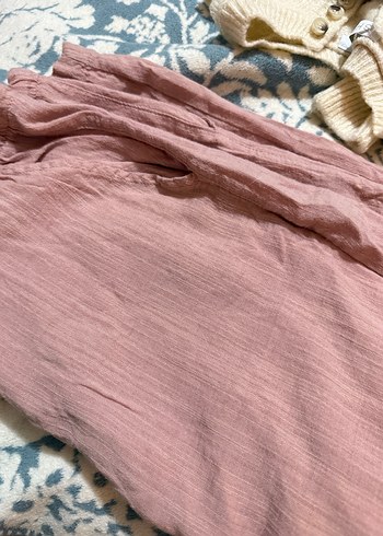 40 Beden pembe Renk Defacto Pembe Keten Pantolon