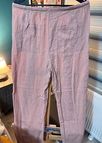 40 Beden Defacto Pembe Keten Pantolon