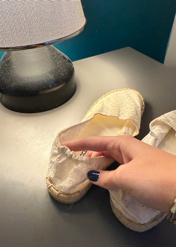 H&m Beyaz Nakışlı Kadın Espadril - Görsel 4