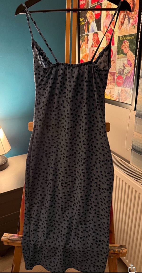 Mavi Drapeli Midi Kadın Elbise - Görsel 2