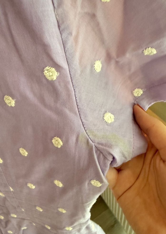 Trendyolmilla Lila Puantiyeli Kısa Kollu Mini Elbise - Görsel 4