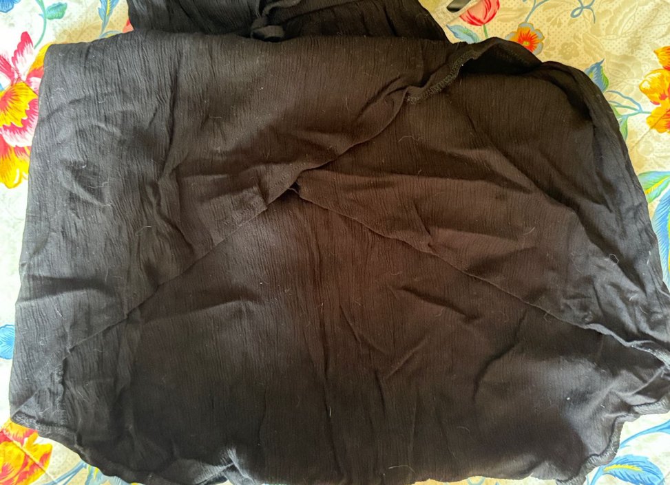 Siyah Keten Bohem Uzun Elbise - Görsel 4