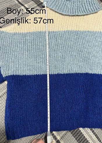 Mango Mavi Boğazlı Yün Kazak - Görsel 3