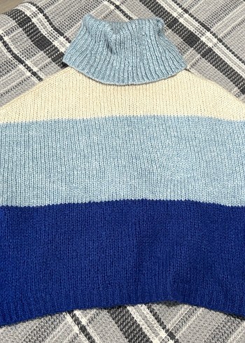 Mango Mavi Boğazlı Yün Kazak - Görsel 2