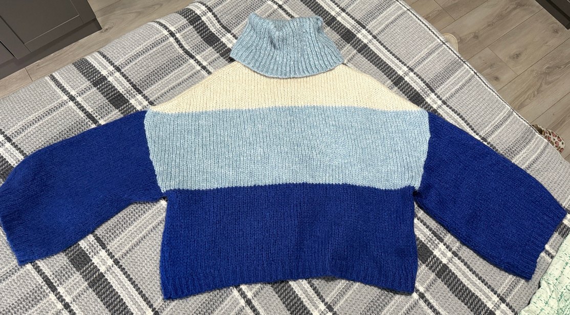 Mango Mavi Boğazlı Yün Kazak - Görsel 2