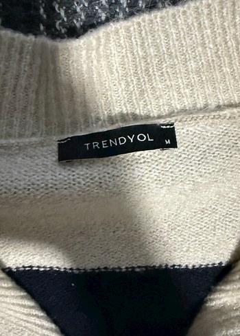 Trendyolmilla Çizgili Yarım Fermuarlı Kadın Kazak - Görsel 3