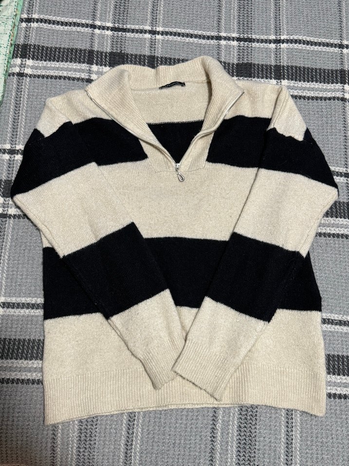 Trendyolmilla Çizgili Yarım Fermuarlı Kadın Kazak - Görsel 2