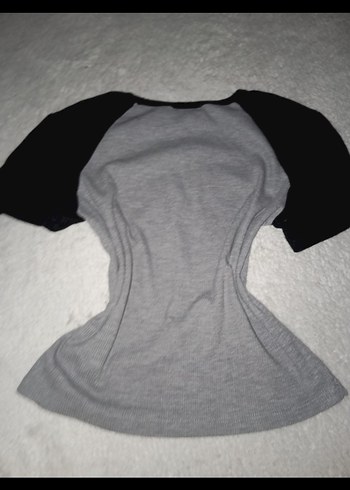Zara Gri Kısa Kollu Crop