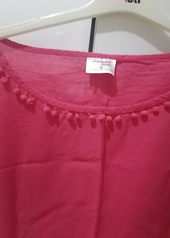 Püsküllü Pembe Kadın pareo - Görsel 3