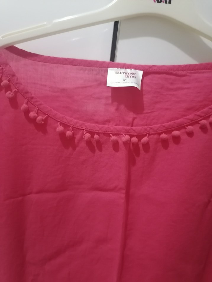 Püsküllü Pembe Kadın pareo - Görsel 3