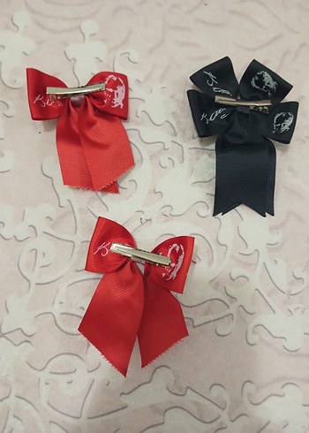 Kırmızı ve Siyah Atatürk Çocuk Fiyonk Saç Tokaları - Görsel 2