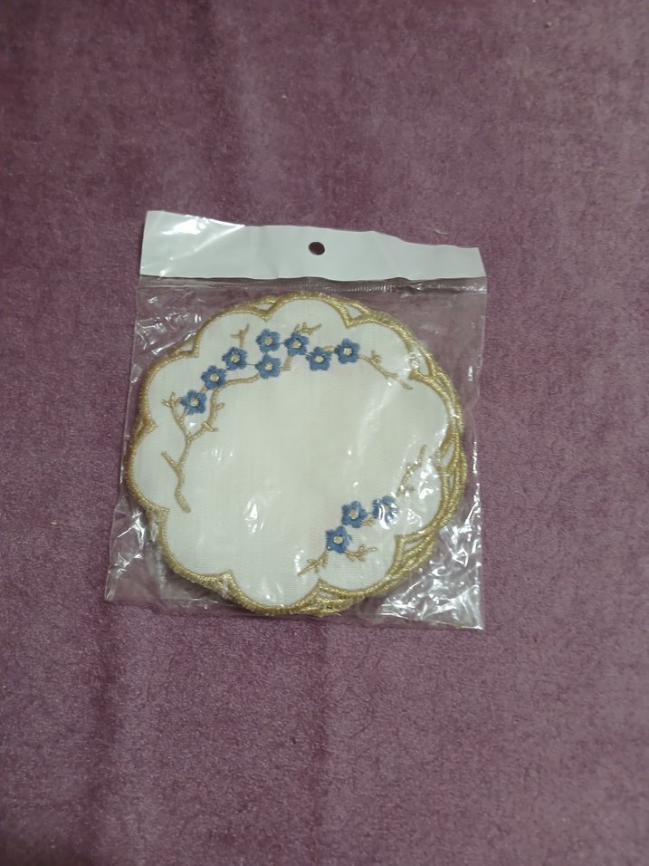 Çiçek İşlemeli Yuvarlak 6'lı Bardak Altlığı - Görsel 2