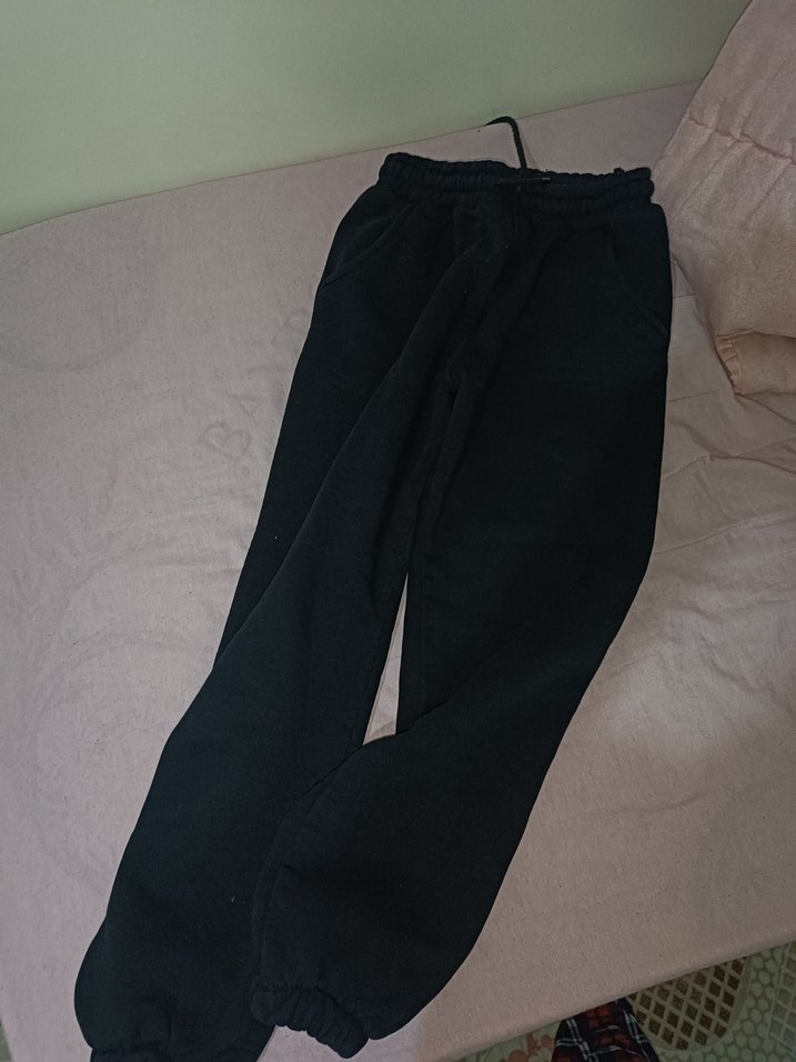 Siyah Rahat Kesim Kadın Eşofman Altı - Görsel 2