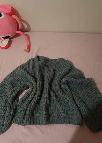 Gri Örgü Kadın Kazak - Görsel 2