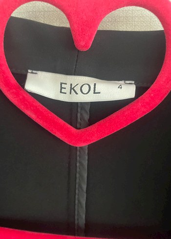 Ekol Siyah Düğmeli Midi Kadın Blazer