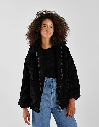 bershka oversize peluş mont