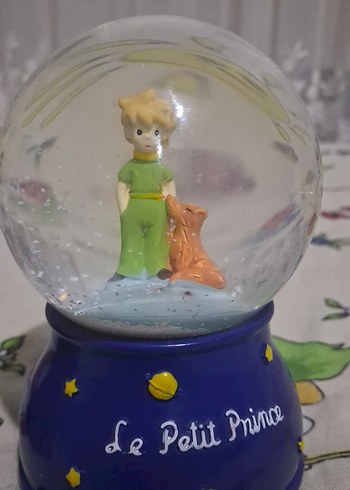 Beden mavi Renk Renkli Kar Küresi Seti Le Petit Prince ve Panda