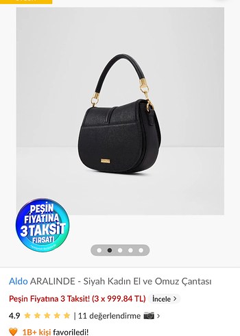 Aldo Aralinde Siyah Deri Kadın Çanta