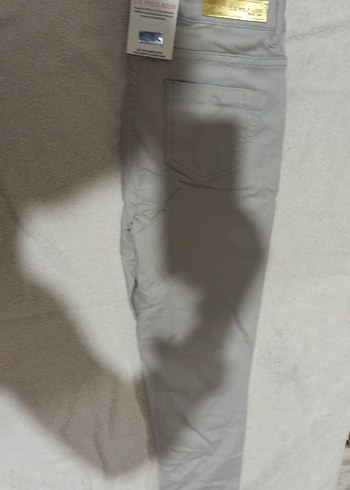 34 Beden gri Renk Gri Kadın Pamuklu Düğmeli Pantolon