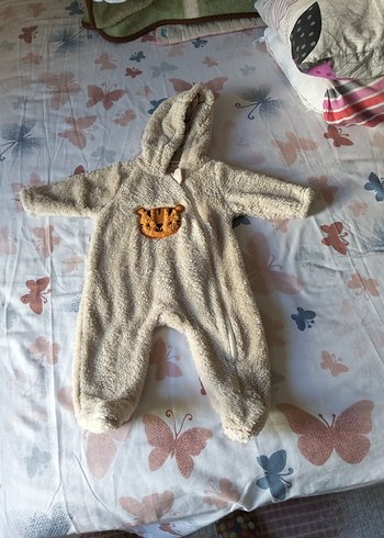 Kürklü Kahverengi Bebek Tulumu - Görsel 2