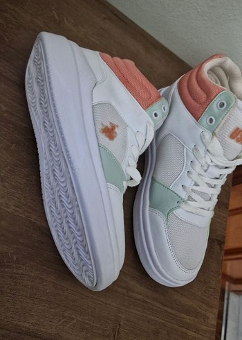 41 Beden Beyaz Pastel Renkli Kadın Dolgu Topuk Spor Ayakkabı