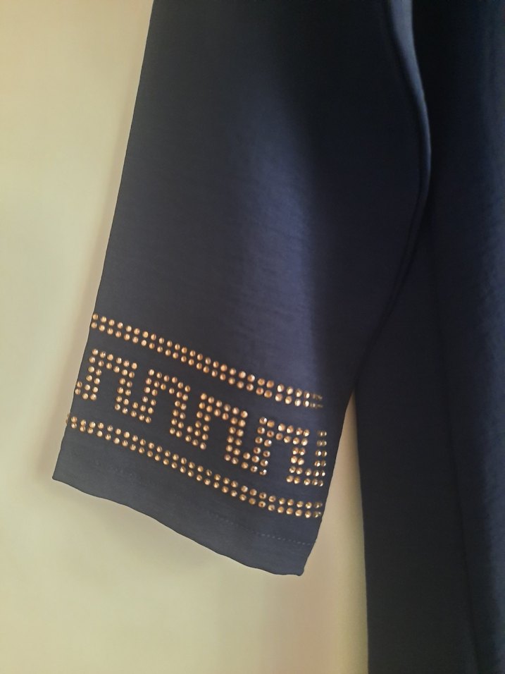 Uzun Kollu Lacivert Kadın Tunik - Görsel 2