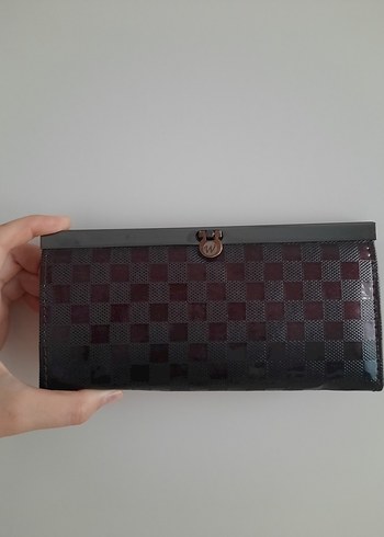 Kahverengi Degrade Dama Desen Cüzdan