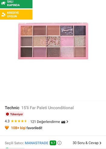 Technic 15'li Unconditional Far Paleti - Pembe Tonlar
