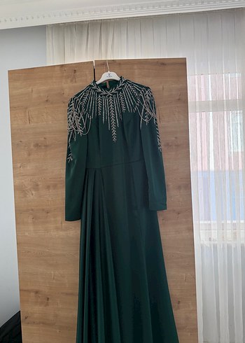 Abiye Yeşil Parlak Uzun Kadın Abiye Elbise