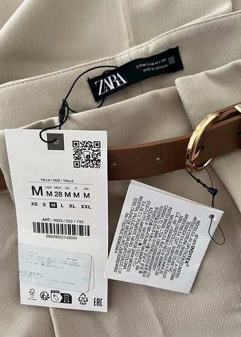 Zara ZARA KEMERLİ PENSLİ PANTOLON