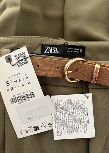 s Beden ZARA KEMERLİ PENSLİ PANTOLON