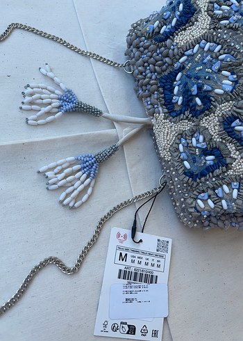 Beden mavi Renk BONCUKLU CLUTCH