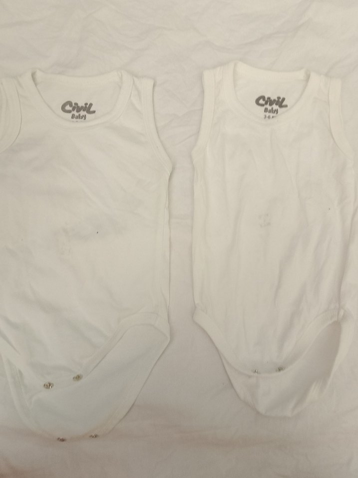 Bebek Erkek Beyaz Kolsuz Body 2'li - Görsel 2