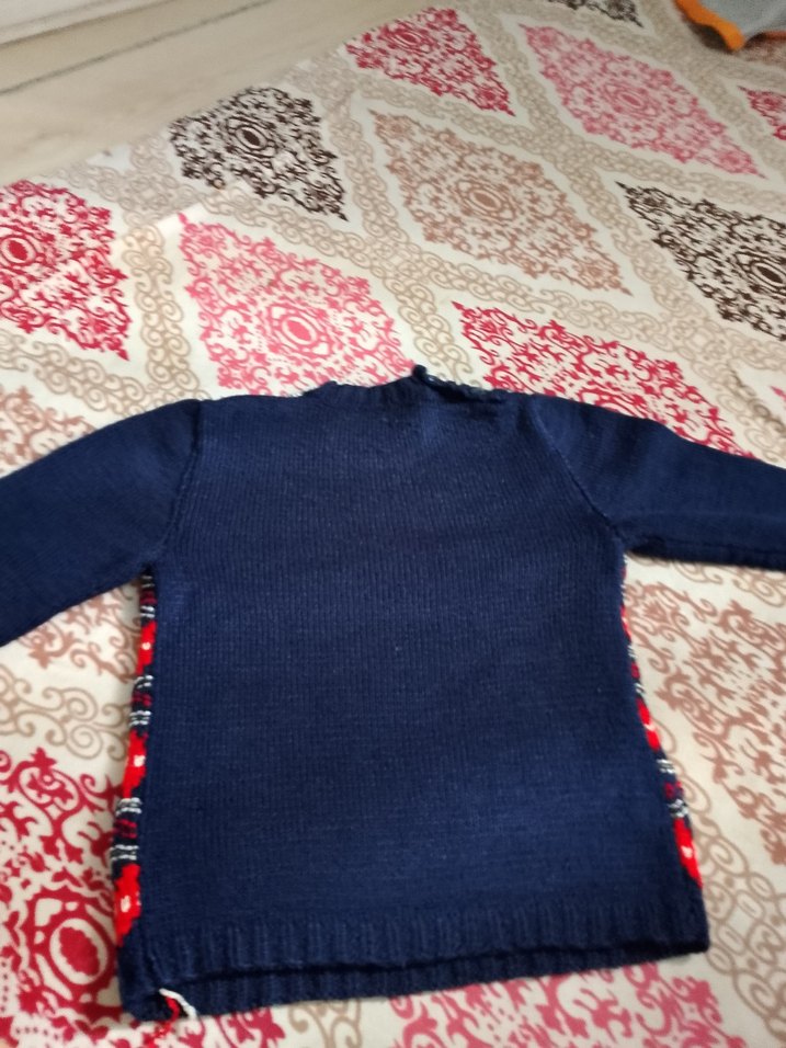 Renkli erkek çocuk Triko V Yaka Kazak - Görsel 2