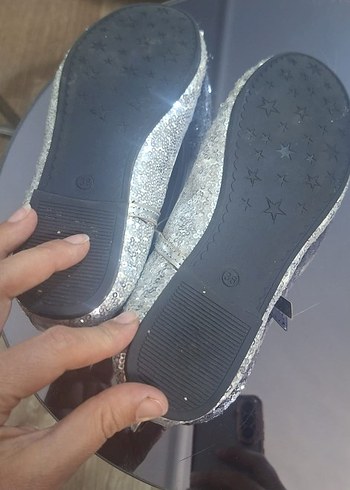 Klasik Kız Babet Ayakkabı Tokalı Gri - Görsel 5