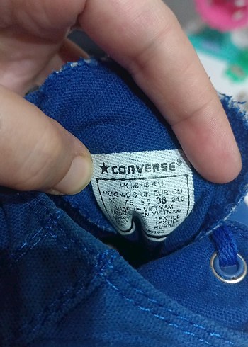 38 Beden mavi Renk orjinal Converse mavi bağcıklı spor ayakkabı