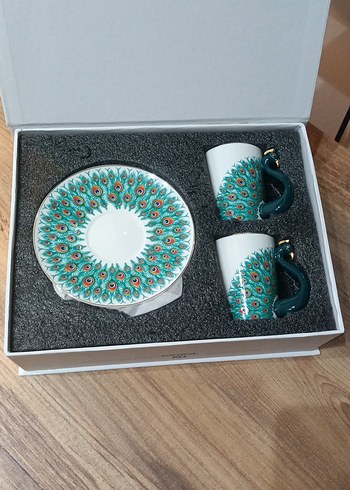 Beden Karaca Peacock Turkuaz 2'li kahve Fincan Seti