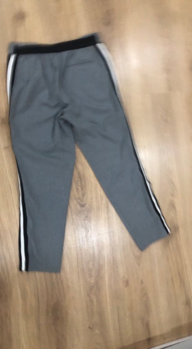 Gri Kadın Kemerli Kumaş Pantolon - Görsel 2