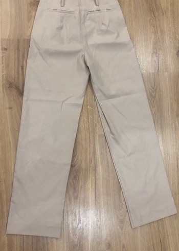 Bej Kadın Kumaş Pantolon Midi Boy - Görsel 2