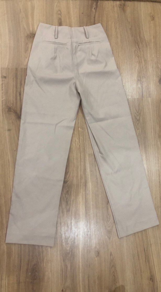 Bej Kadın Kumaş Pantolon Midi Boy - Görsel 2