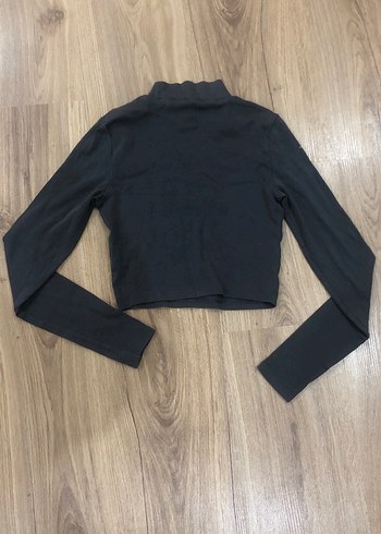 Gri Yüksek Yakalı Mini Kadın üst - Görsel 2