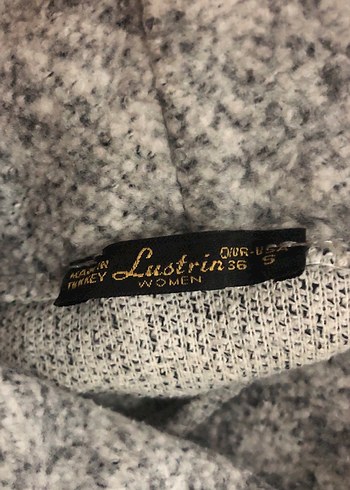 Gri Yüksek Yakalı Kadın Triko Kazak - Görsel 3